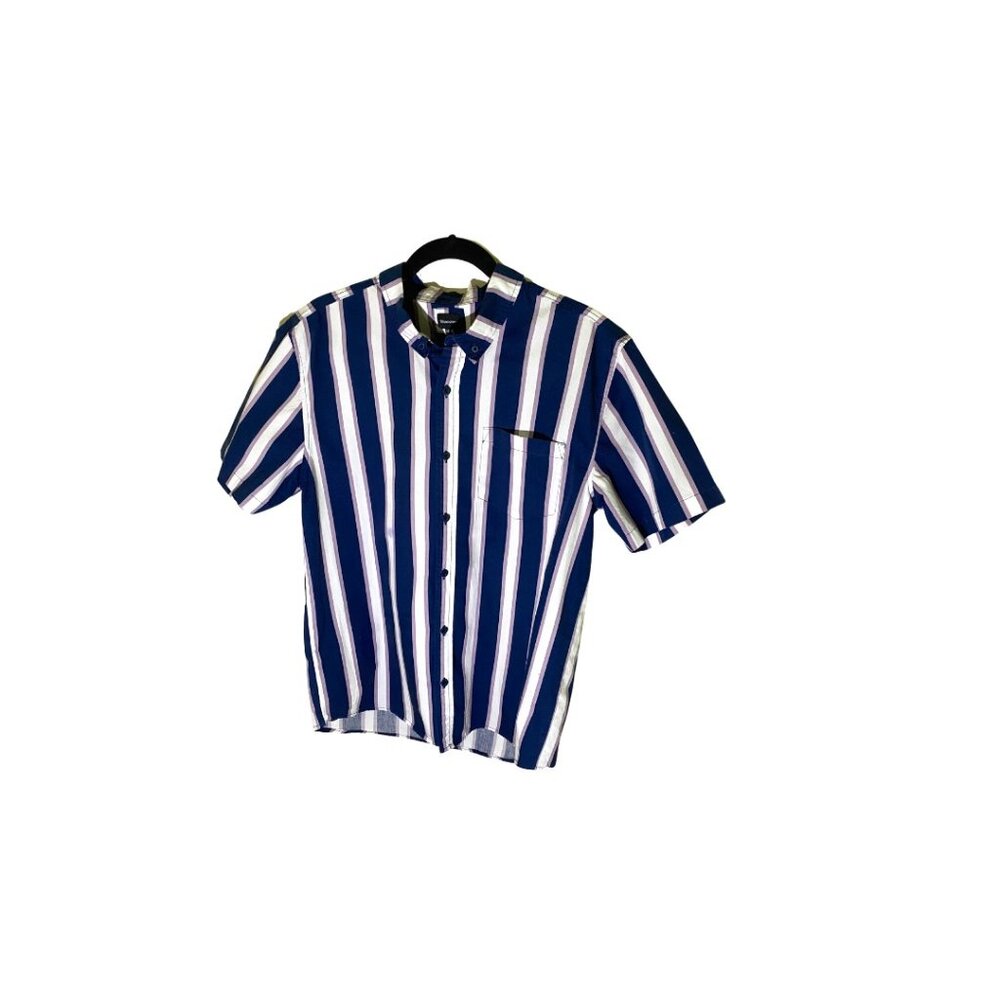 Bluenotes Men's Navy and White Stripped Shirt
